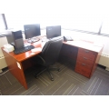 Cherry Desk and Runoff With Drawers and File (Right)